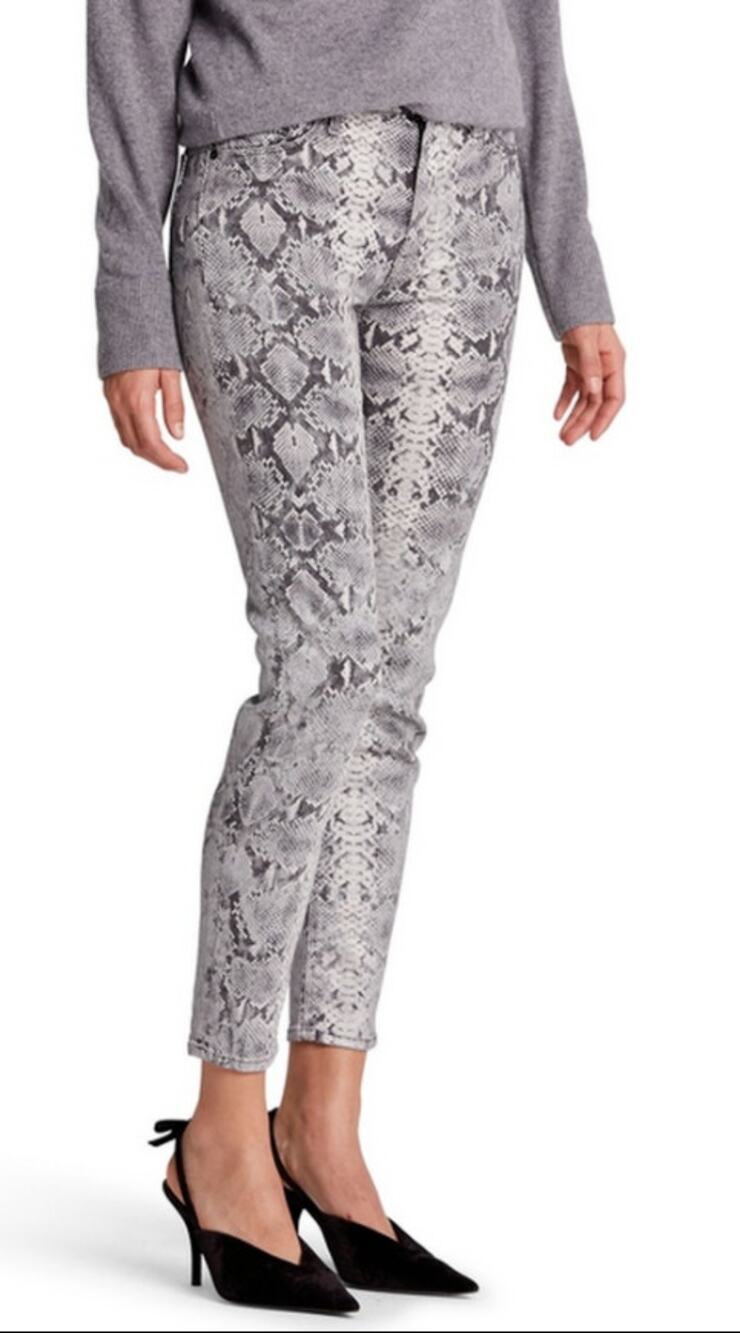 HUDSON Denim NWT Barbara High Waist Super Skinny Jeans in Metallic Python // 00